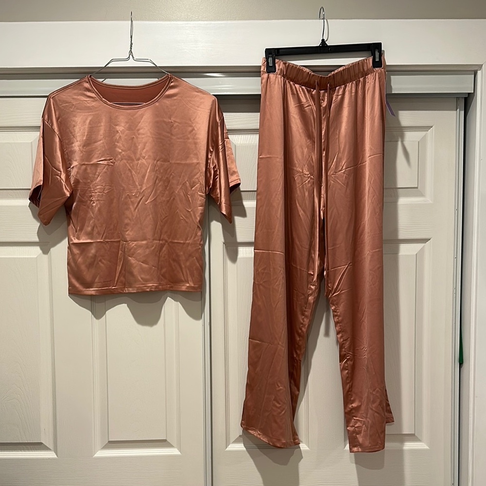 Satin Lounge Set in Copper